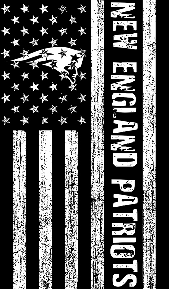 New England Patriots Black And White American Flag logo vinyl decal